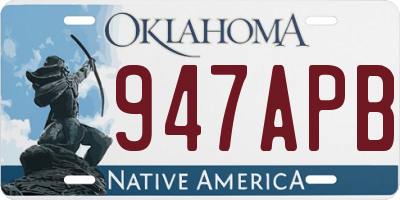 OK license plate 947APB
