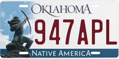 OK license plate 947APL