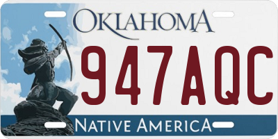 OK license plate 947AQC