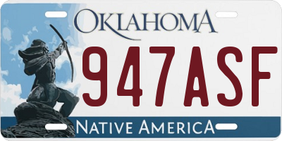 OK license plate 947ASF