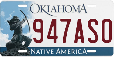 OK license plate 947ASO