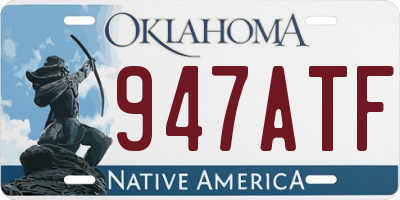 OK license plate 947ATF