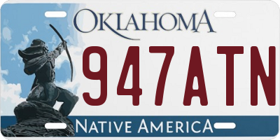 OK license plate 947ATN