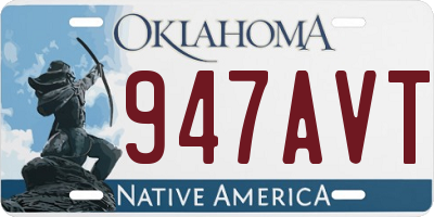 OK license plate 947AVT
