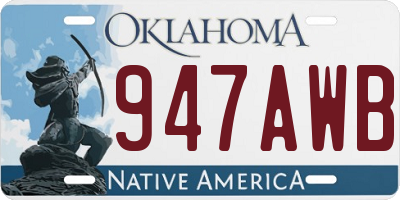 OK license plate 947AWB