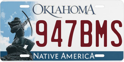 OK license plate 947BMS