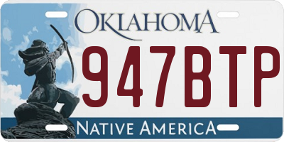 OK license plate 947BTP