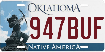 OK license plate 947BUF