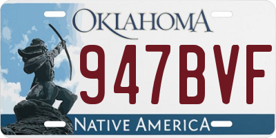 OK license plate 947BVF