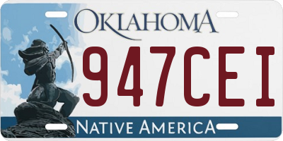 OK license plate 947CEI