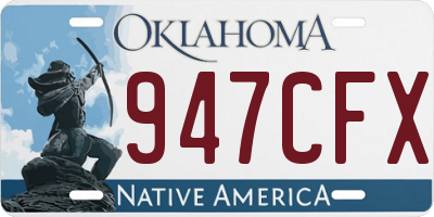 OK license plate 947CFX