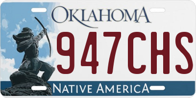 OK license plate 947CHS