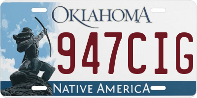 OK license plate 947CIG