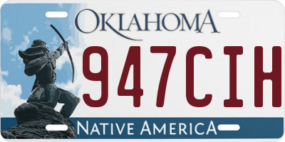 OK license plate 947CIH