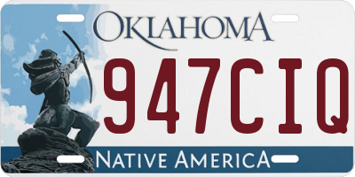 OK license plate 947CIQ