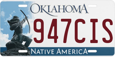 OK license plate 947CIS