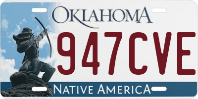 OK license plate 947CVE