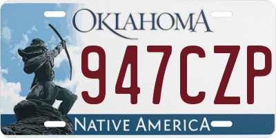 OK license plate 947CZP