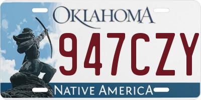 OK license plate 947CZY