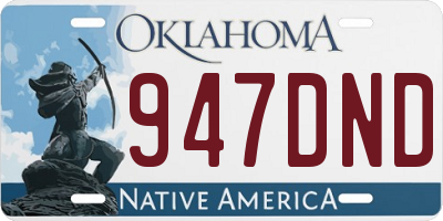 OK license plate 947DND