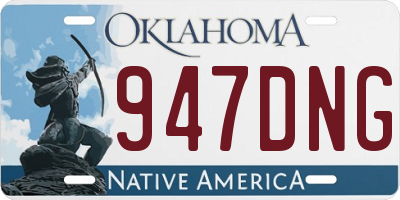 OK license plate 947DNG
