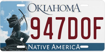 OK license plate 947DOF