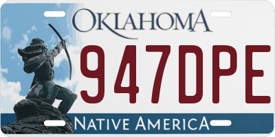 OK license plate 947DPE