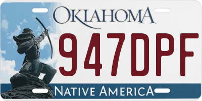 OK license plate 947DPF