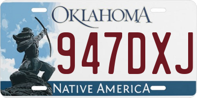 OK license plate 947DXJ