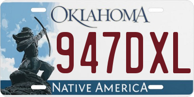 OK license plate 947DXL