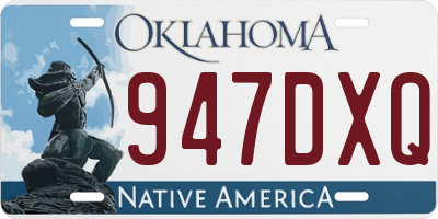 OK license plate 947DXQ