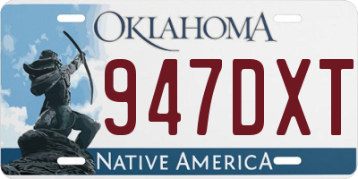 OK license plate 947DXT