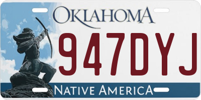 OK license plate 947DYJ
