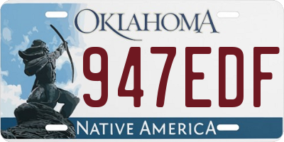 OK license plate 947EDF