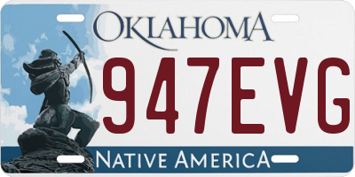 OK license plate 947EVG