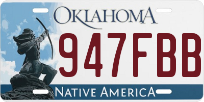 OK license plate 947FBB