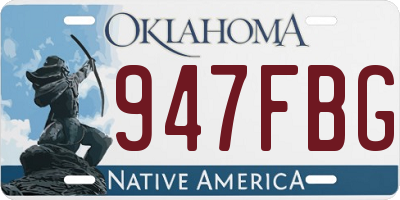 OK license plate 947FBG