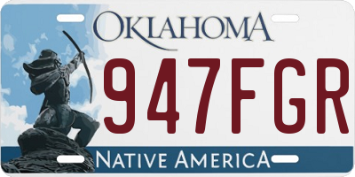 OK license plate 947FGR