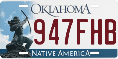 OK license plate 947FHB