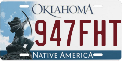 OK license plate 947FHT