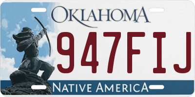 OK license plate 947FIJ