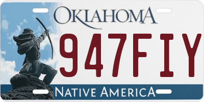 OK license plate 947FIY