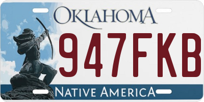 OK license plate 947FKB