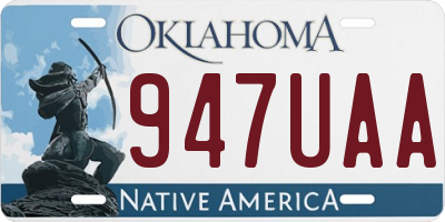 OK license plate 947UAA