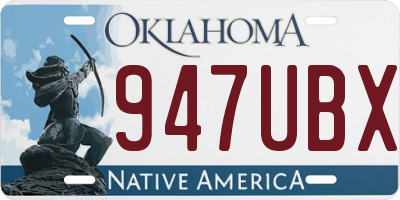 OK license plate 947UBX