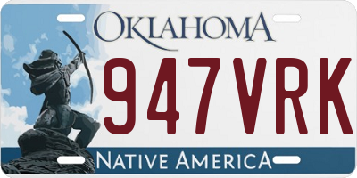 OK license plate 947VRK