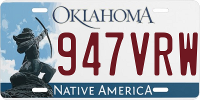 OK license plate 947VRW