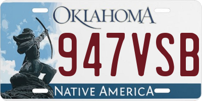 OK license plate 947VSB