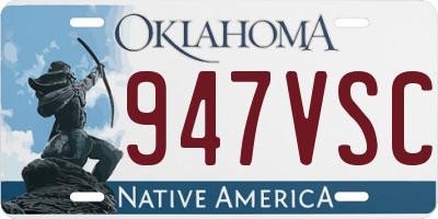 OK license plate 947VSC
