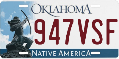 OK license plate 947VSF